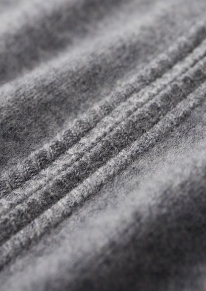 Merino-Strickjacke mit Reißverschluss und Zweifarbigkeit